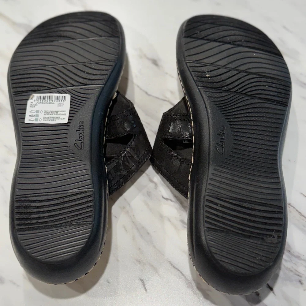 Clarks Women's Collection Laurieann Gema Sandals Black Size‎ 9N